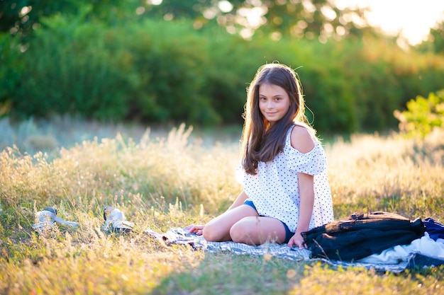 Young arial gymnastic athlet and tree view