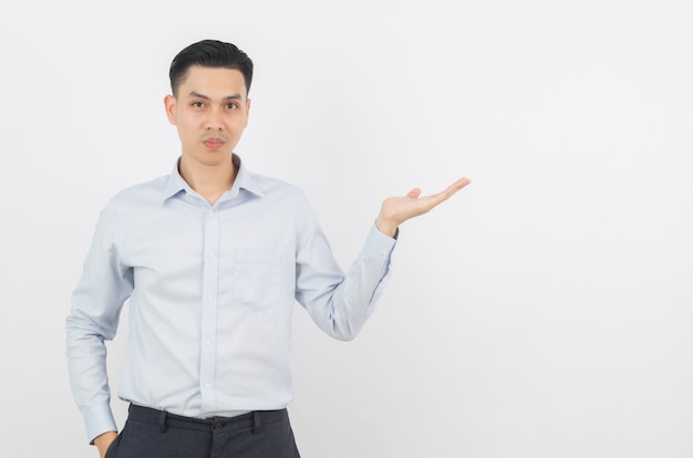 Young asian businessman with blue shirt