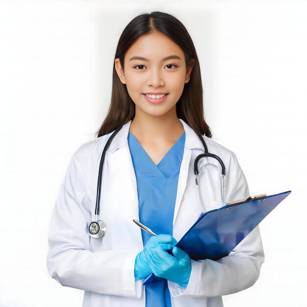 Молодой азиатский доктор со стетоскопом