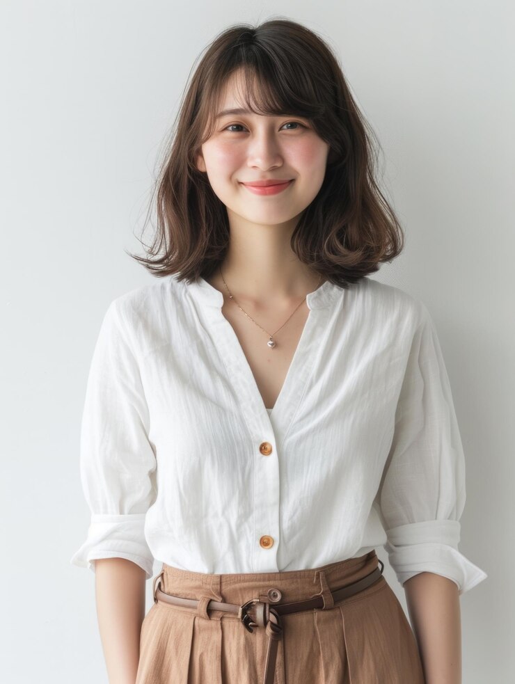 Photo 年輕的亞洲女士,隨時穿著透明的背景