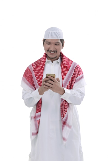 Young asian muslim man pray to god