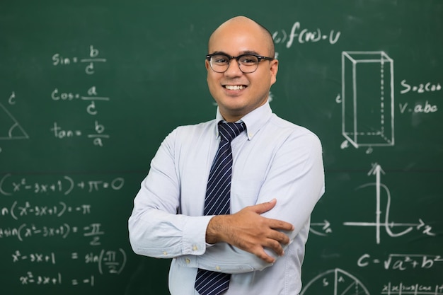 Young asian teacher man teaching video conference with student