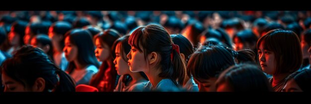 写真 若いアジア人女性学生の肖像画