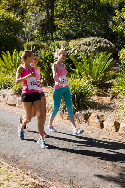 Young athlete women walking