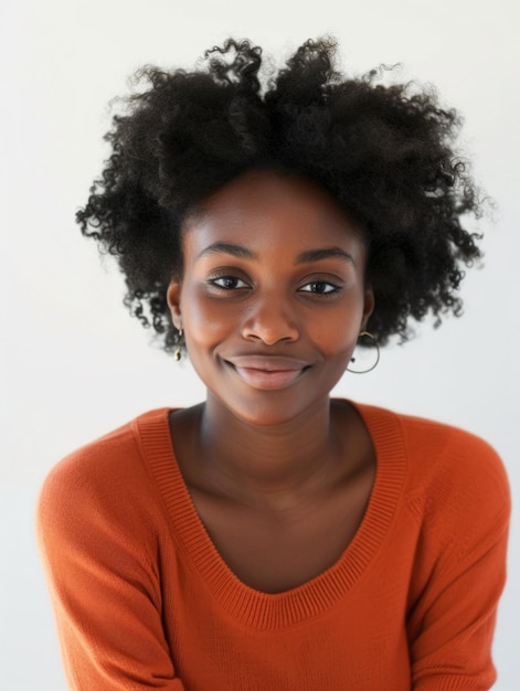 Young and attractive African American white background