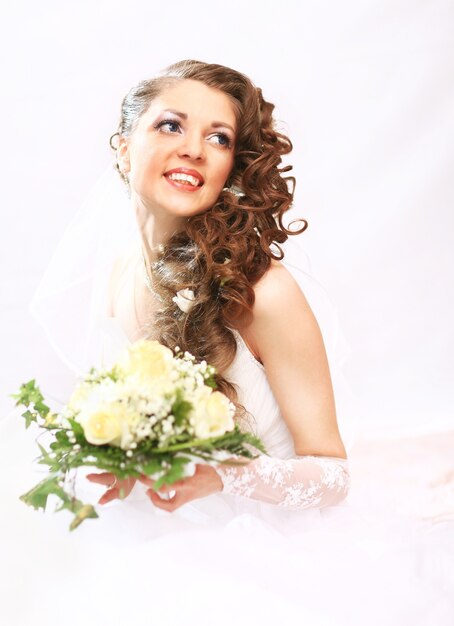 Young attractive bride.