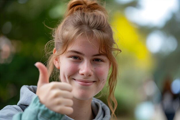 Young Attractive Girl Positive Gesture