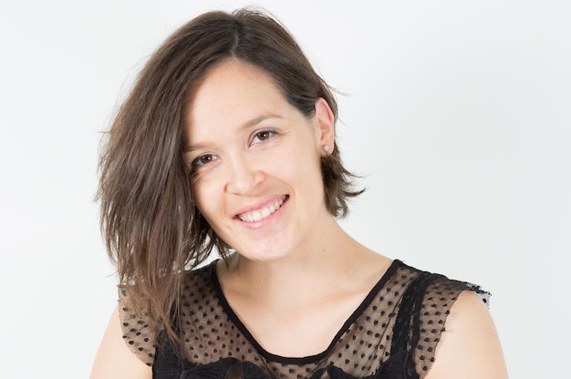 Young attractive woman portrait with happy smiling