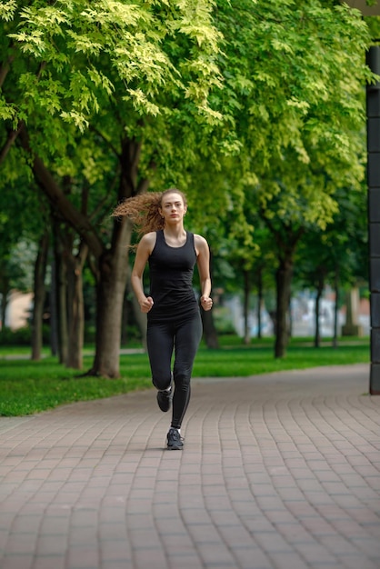 Young attractive woman running