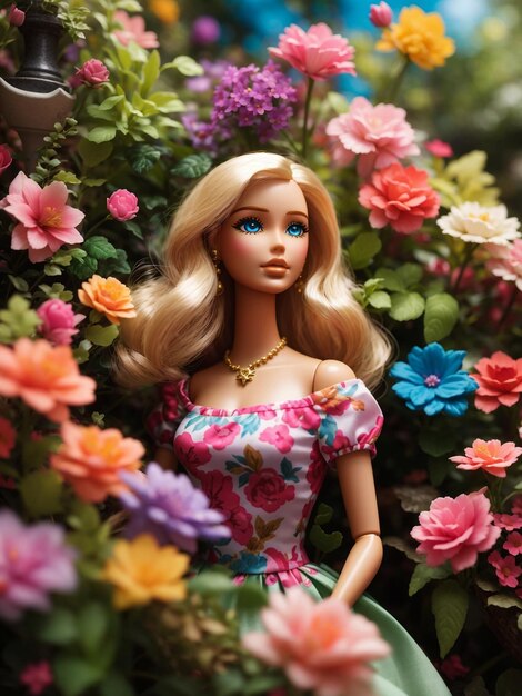 A young barbie standing world best garden