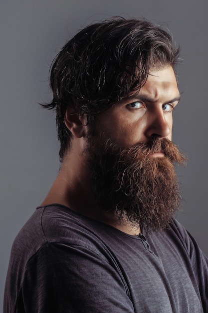 Young bearded man hipster