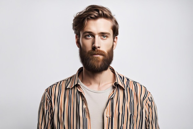 young bearded man model of fashion