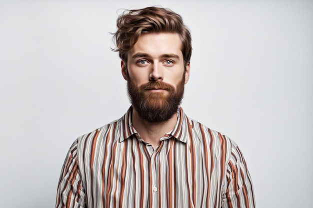 young bearded man model of fashion