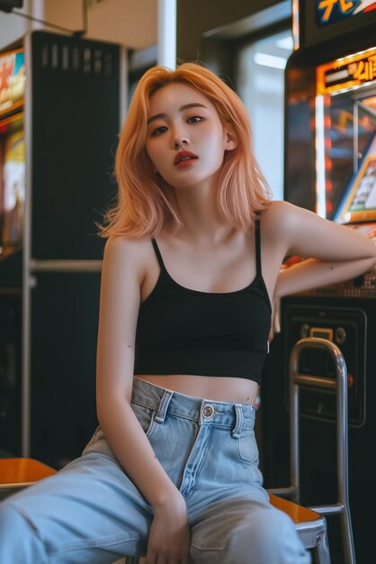 A young and beautiful asian korean