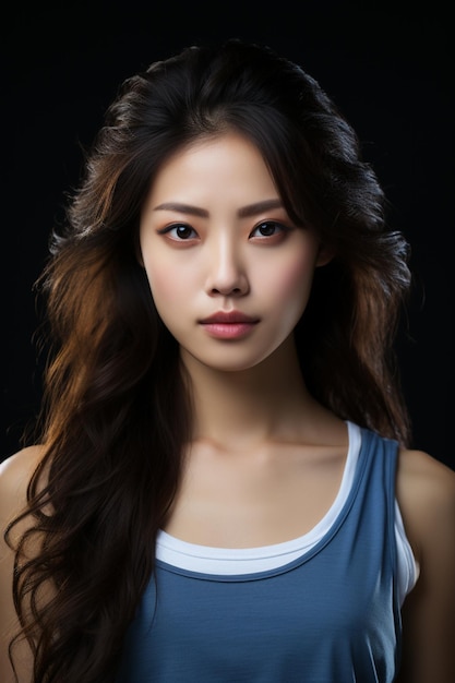 Young beautiful Asian woman with korean makeup style on face and perfectly clean skin and beautiful