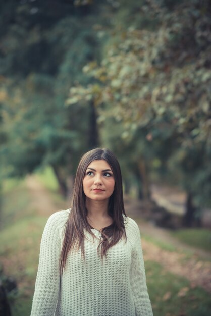 young beautiful brunette woman girl