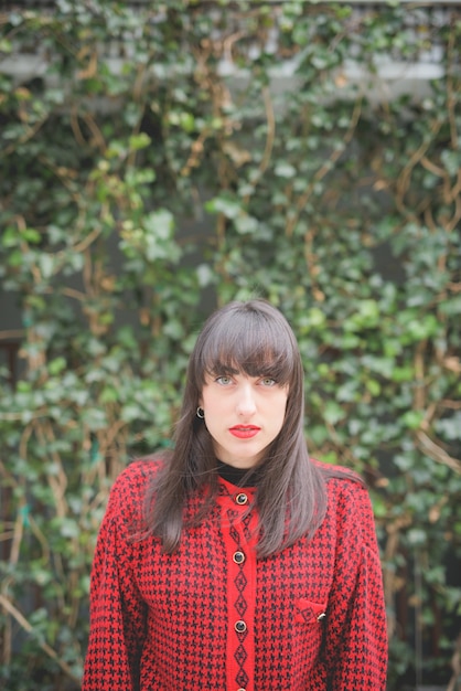 Young beautiful caucasian brown hair woman