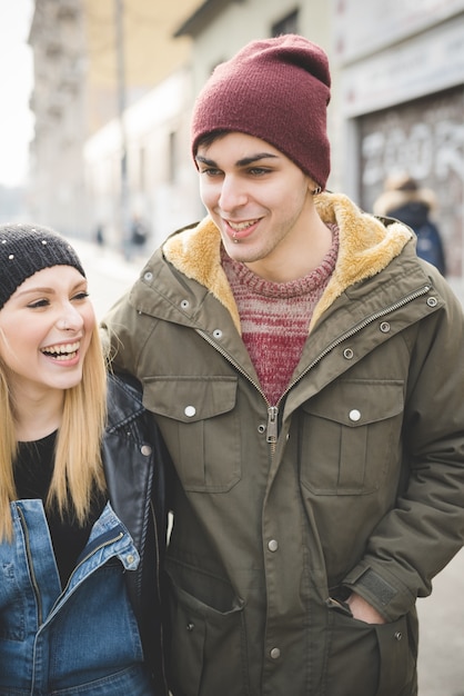 young beautiful couple lovers 