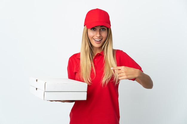 Young beautiful delivery woman isolates