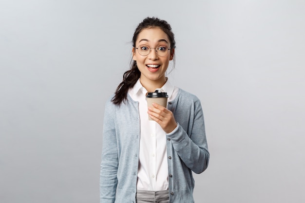 Young beautiful female teacher posing