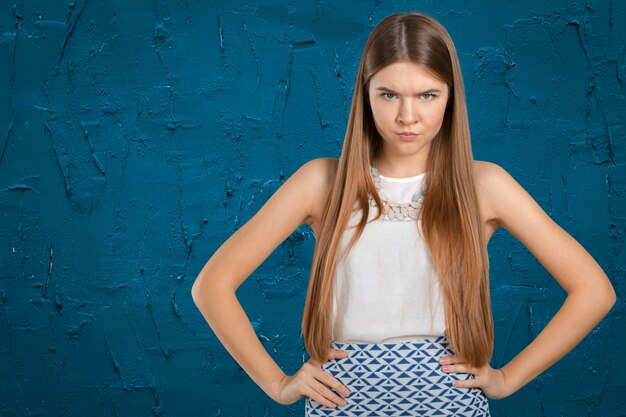 Young beautiful frustrated angry woman