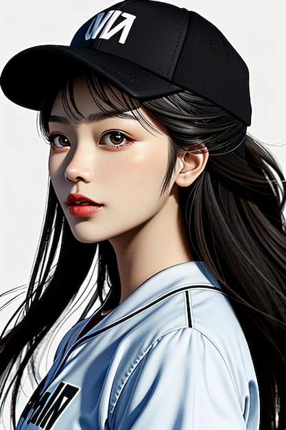 美しい顔の特徴を持つ帽子をかぶった若い美しい女の子 モデル美しさ 壁紙の背景
