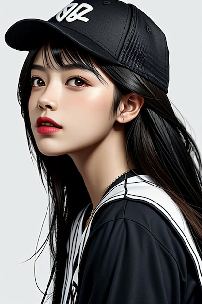 Молодая красивая девушка в шляпе с изысканными чертами лица модель красоты обои фон