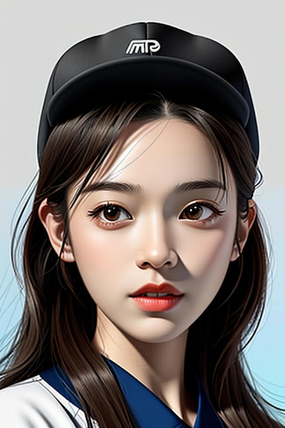 写真 美しい顔の特徴を持つ帽子をかぶった若い美しい女の子 モデル美しさ 壁紙の背景