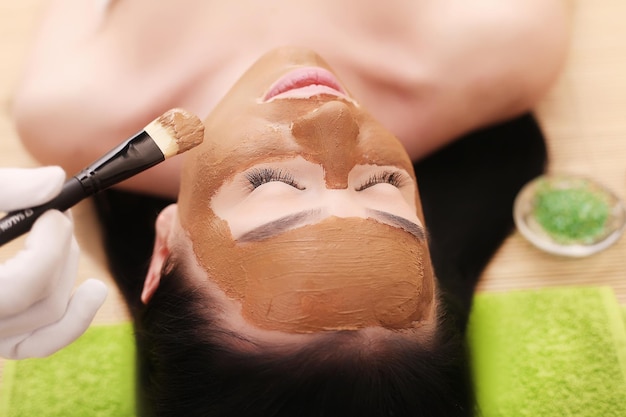 Young, beautiful and healthy woman in spa salon