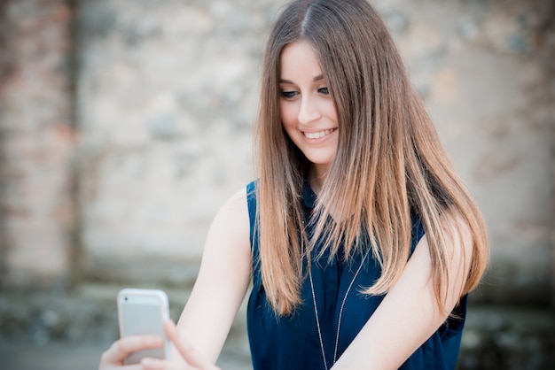 young beautiful hipster woman