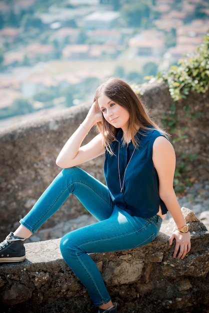 young beautiful hipster woman