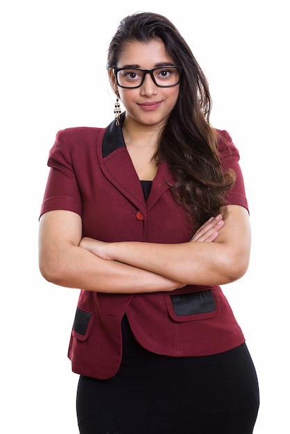 Young beautiful Indian businesswoman with arms crossed