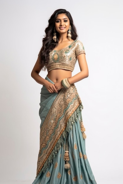 Young beautiful indian girl with saree