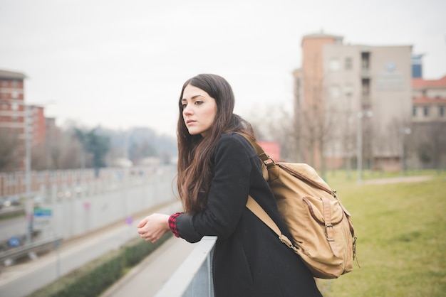 young beautiful long hair model woman