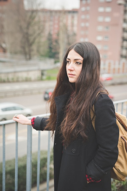 young beautiful long hair model woman