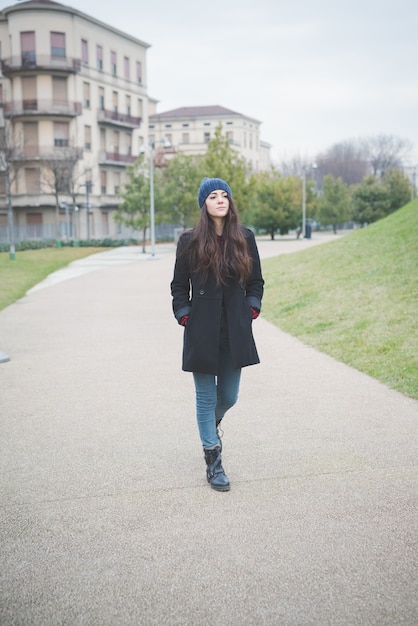 young beautiful long hair model woman