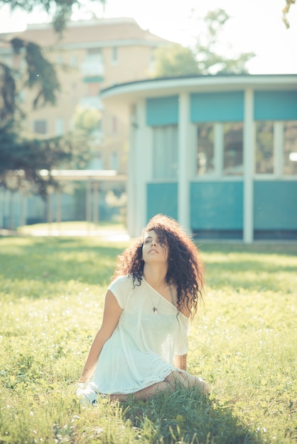 young beautiful moroccan curly woman