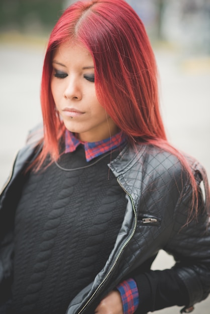 young beautiful red hair venezuelan woman lifestyle