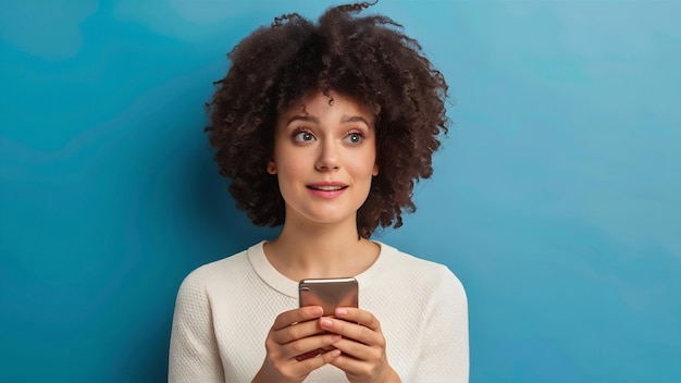 Young beautiful woman holds something