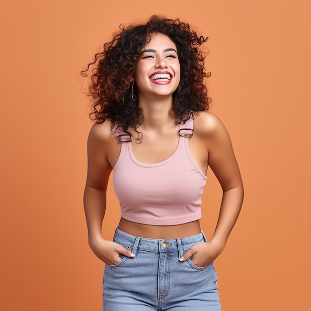 Young beautiful woman wearing casual clothes amazed and smiling