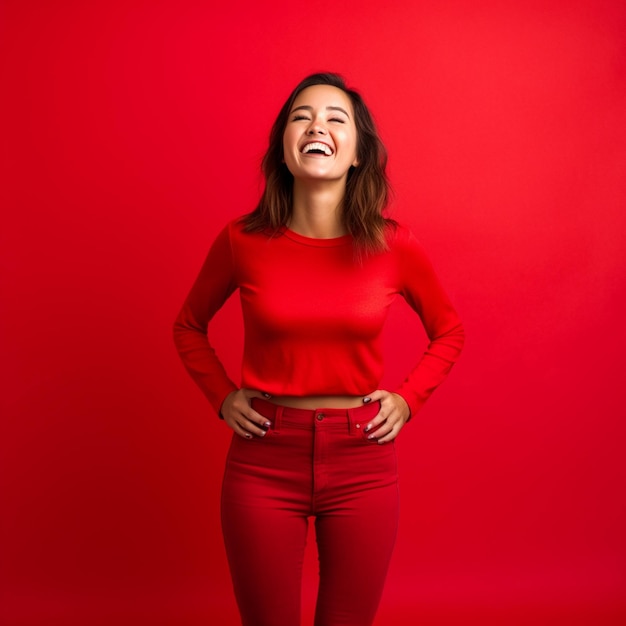 Young beautiful woman wearing casual clothes amazed and smiling