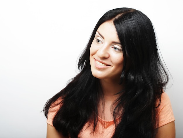 Young beautiful woman with big happy smile