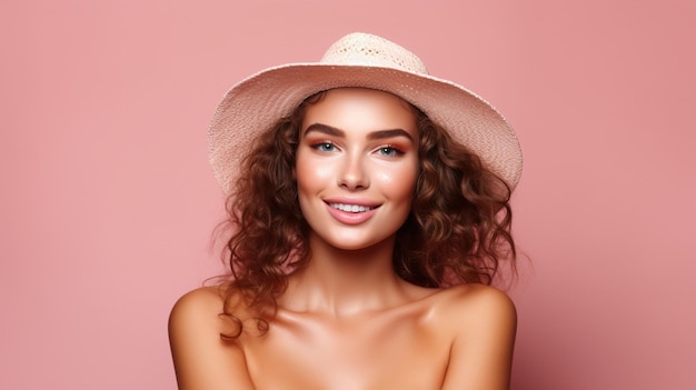 young beautiful woman with clean skin beauty portrait girl with natural face facial makeup cosmetology