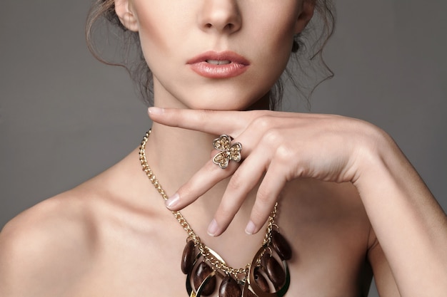 Young beautiful woman with jewelry