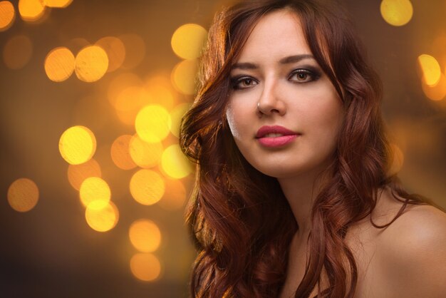 Young beautiful woman with long hair