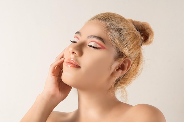 Young beautiful woman with makeup