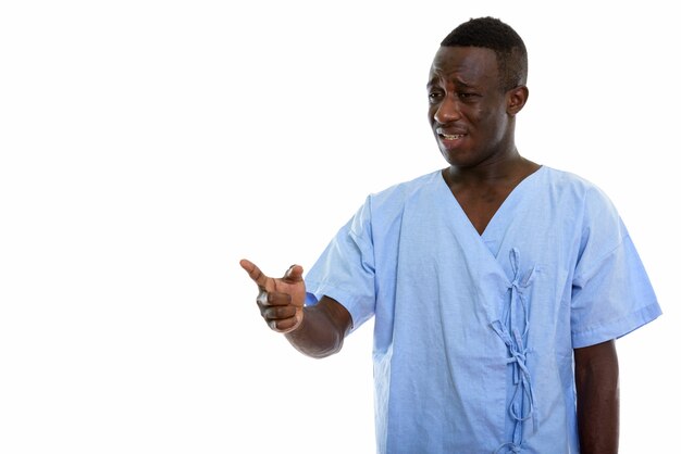 young black African man patient looking sad