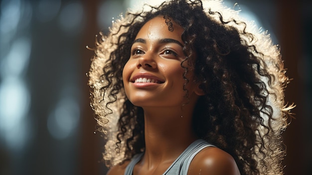 Young black woman smilinggenerative ai