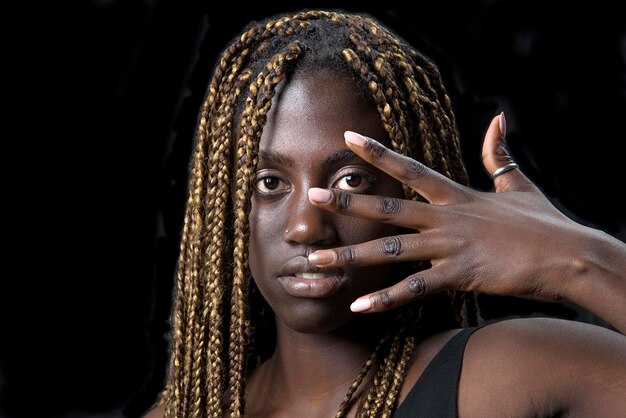 Young black woman studio portrait