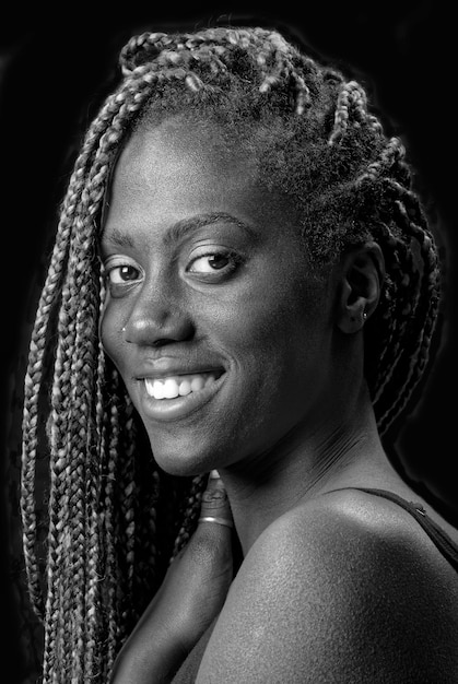 Young black woman studio portrait